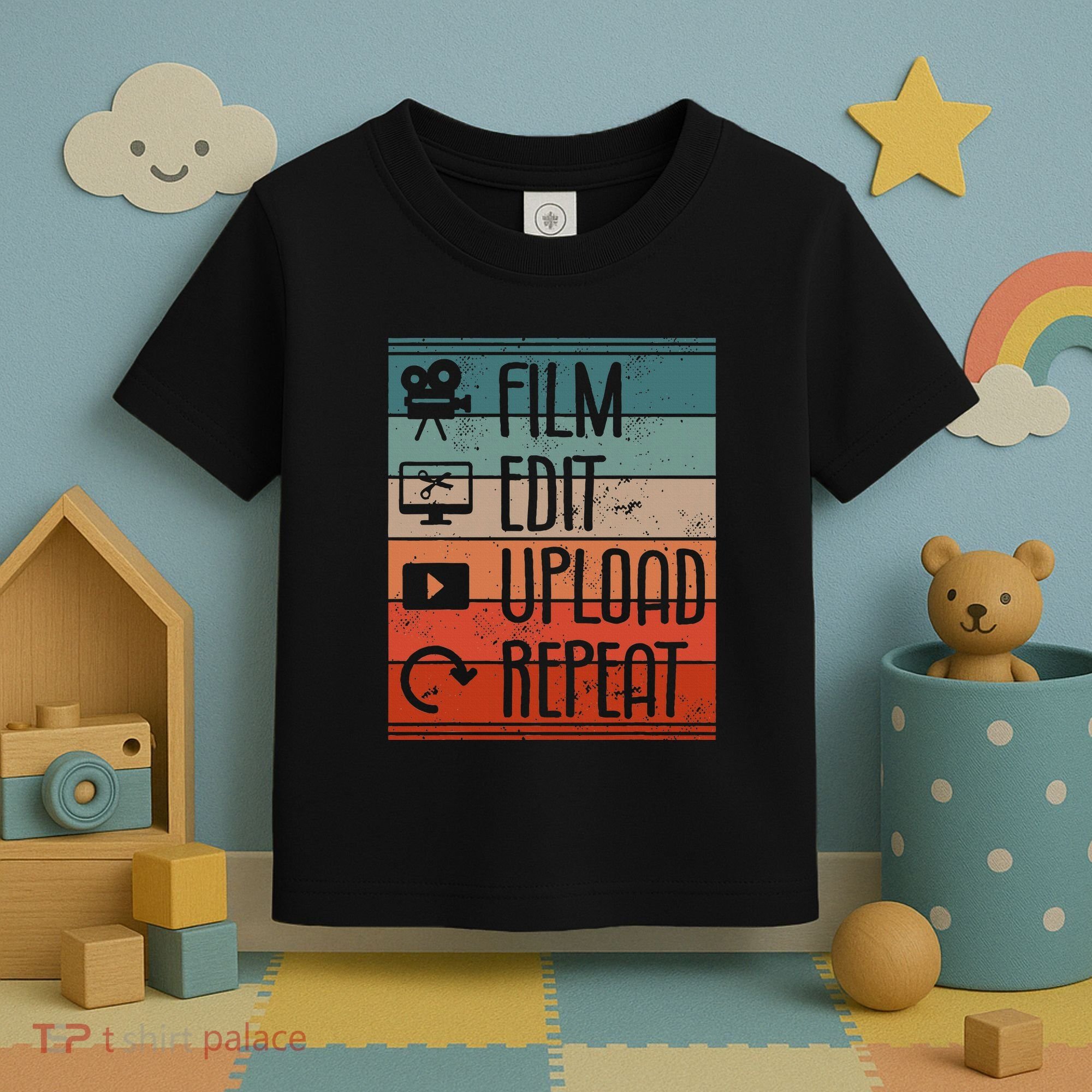 Film Edit Upload Repeat Cinematographer Cinematography Toddler T-Shirt