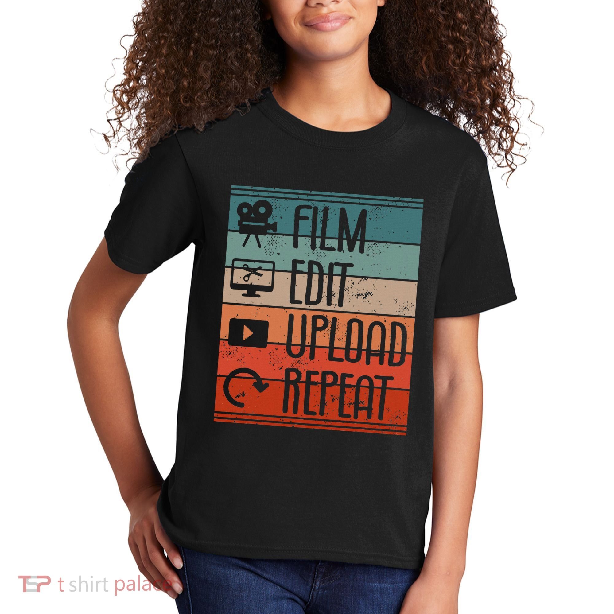 Film Edit Upload Repeat Cinematographer Cinematography Kids T-Shirt