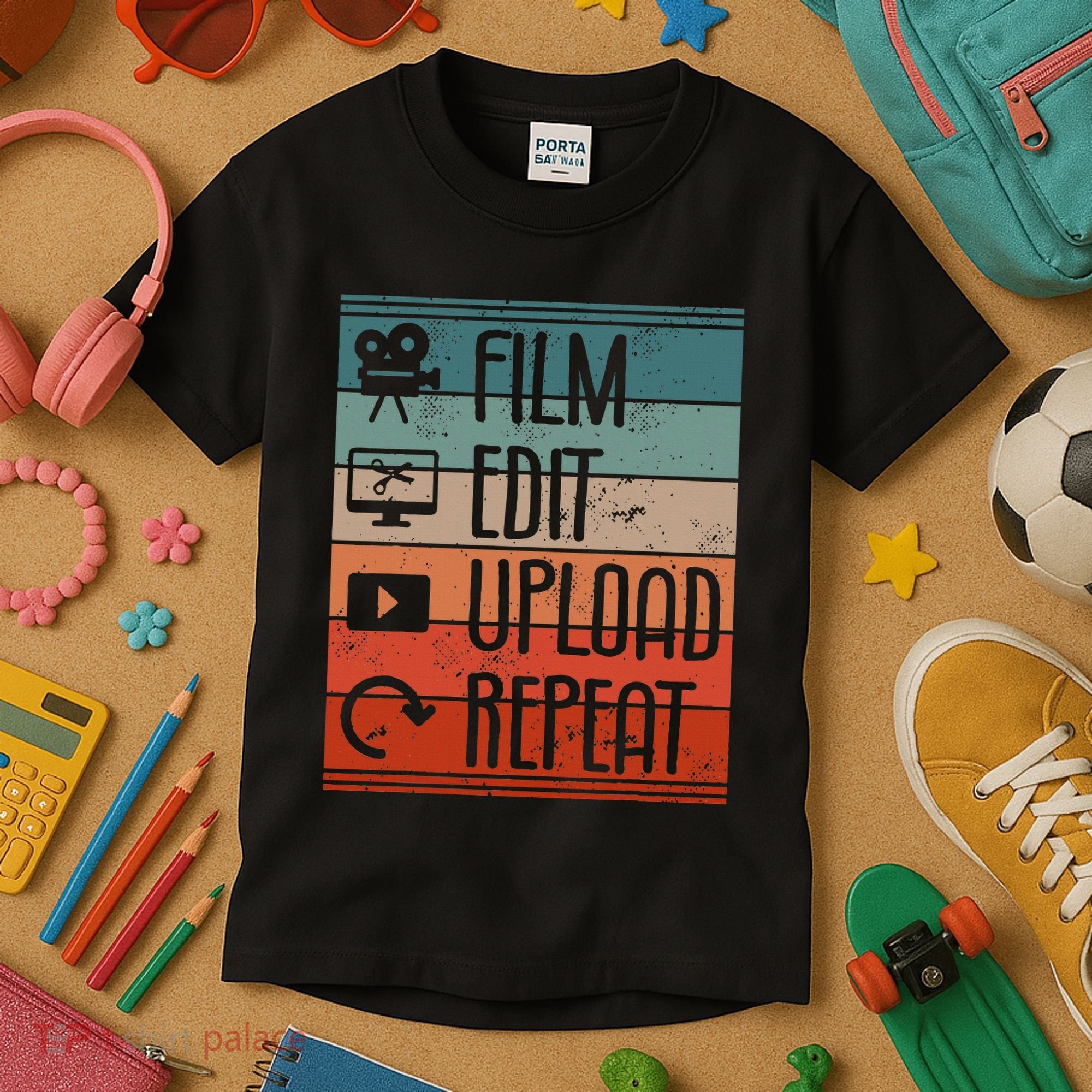 Film Edit Upload Repeat Cinematographer Cinematography Kids T-Shirt