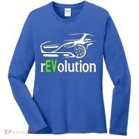 Funny Electric Vehicle Car Revolution Ev Driving Earth Day Gift Women's Long Sleeve Shirt thumb 0