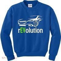 Funny Electric Vehicle Car Revolution Ev Driving Earth Day Gift Kids Sweatshirt thumb 0