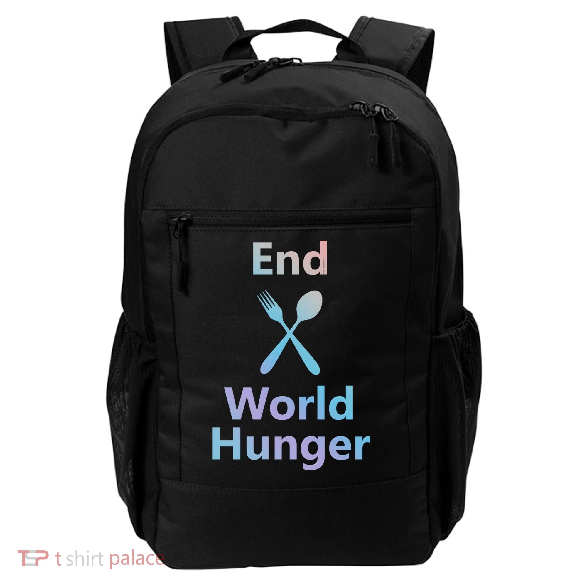 Fight End World Hunger Food Fork Spoon Day Month National Gift Backpack