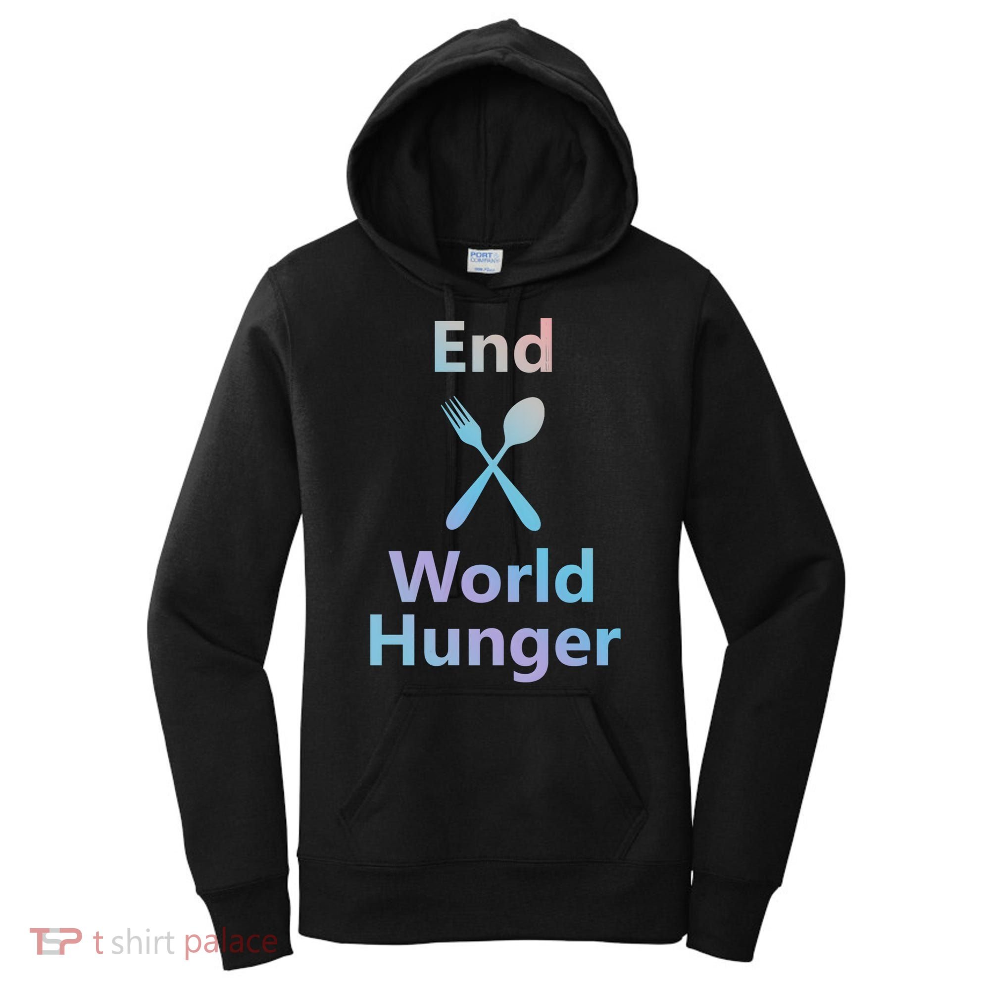 Fight End World Hunger Food Fork Spoon Day Month National Gift Women's Hoodie
