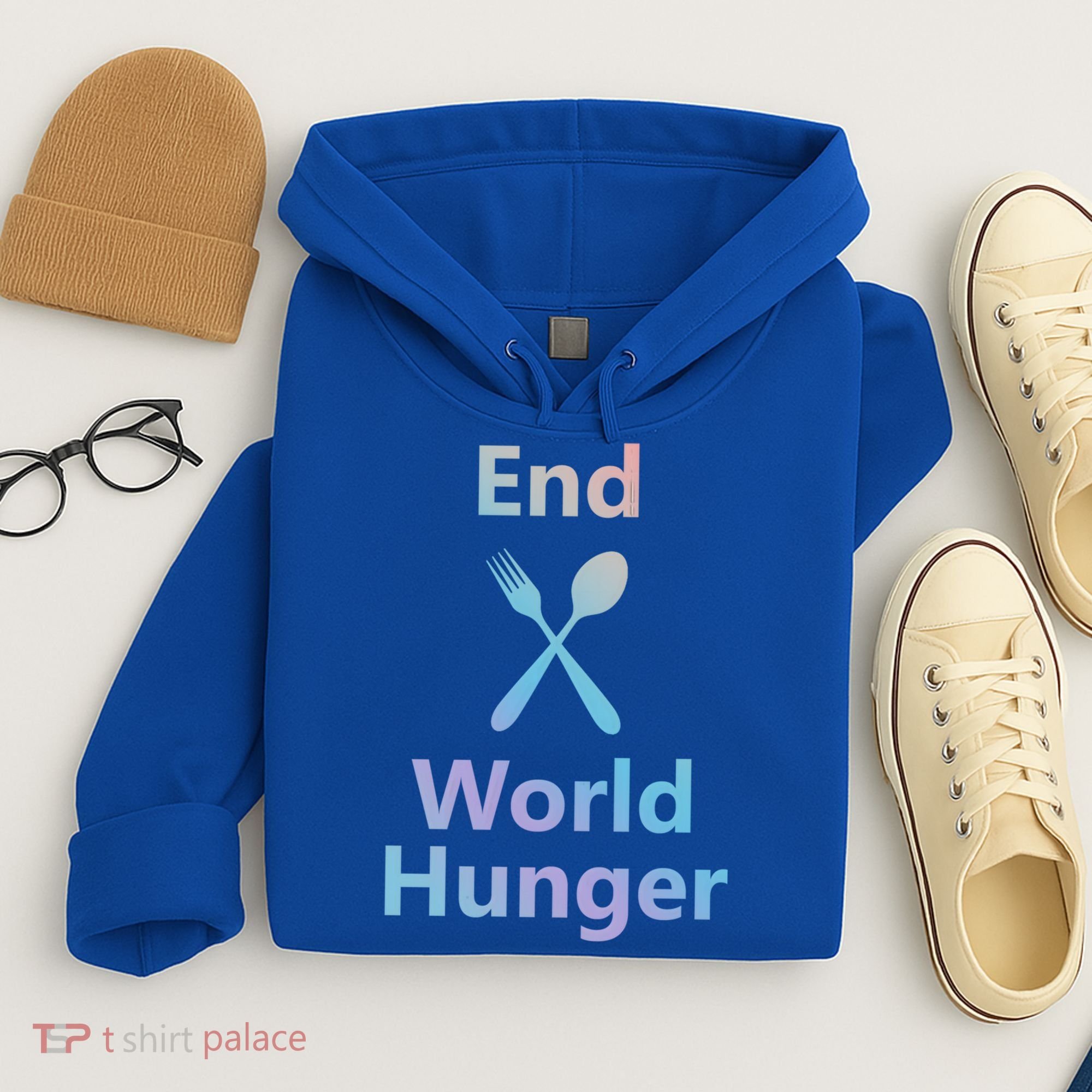Fight End World Hunger Food Fork Spoon Day Month National Gift Hoodie
