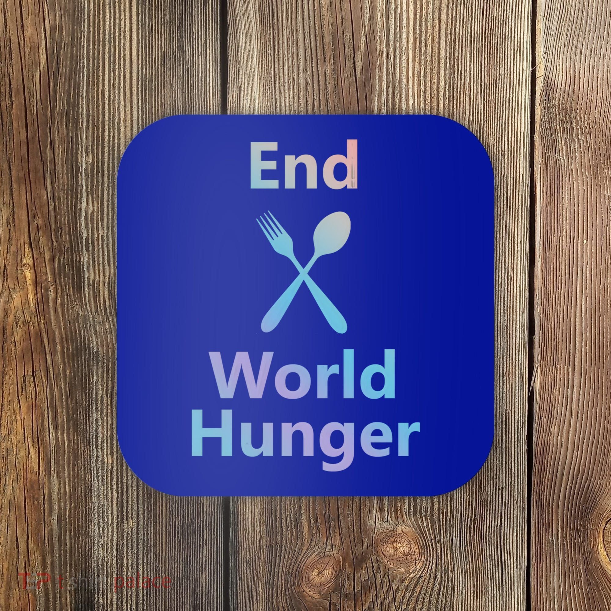Fight End World Hunger Food Fork Spoon Day Month National Gift Coaster