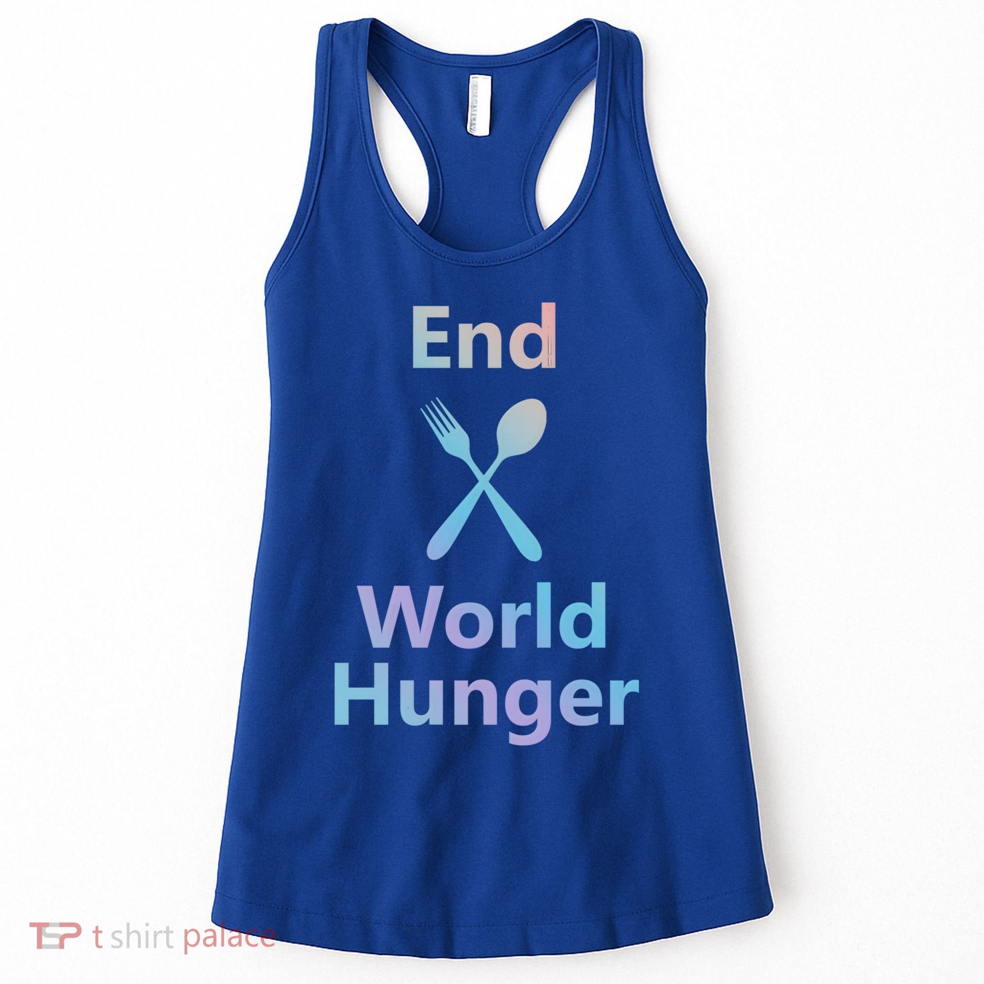 Fight End World Hunger Food Fork Spoon Day Month National Gift Women's Tank Top