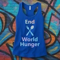 Fight End World Hunger Food Fork Spoon Day Month National Gift Women's Tank Top thumb 3