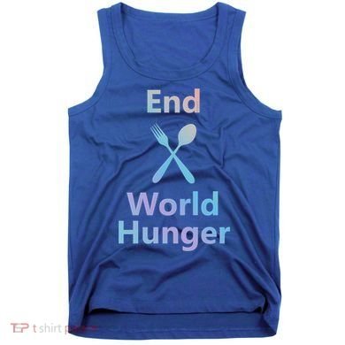 Fight End World Hunger Food Fork Spoon Day Month National Gift Tank Top