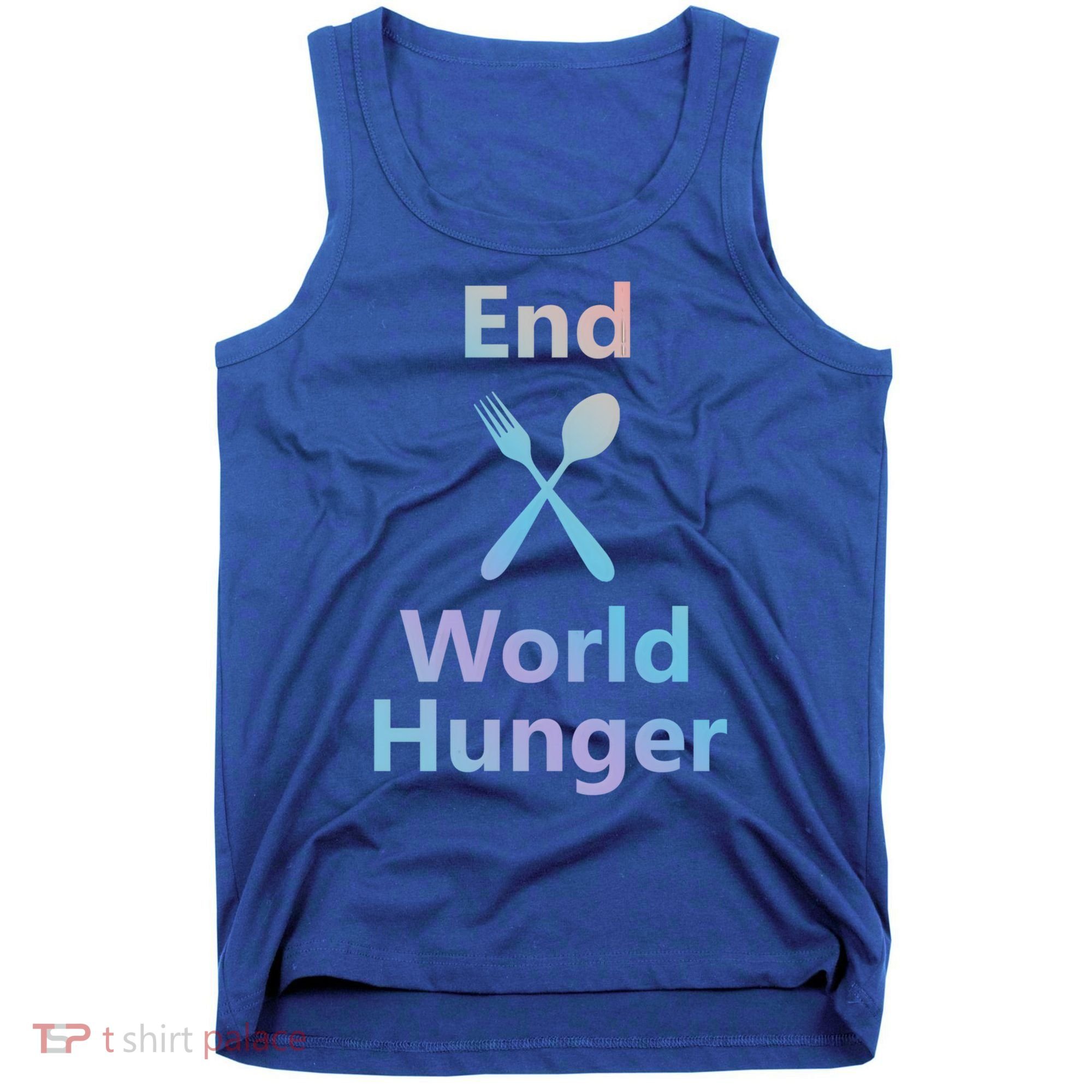 Fight End World Hunger Food Fork Spoon Day Month National Gift Tank Top