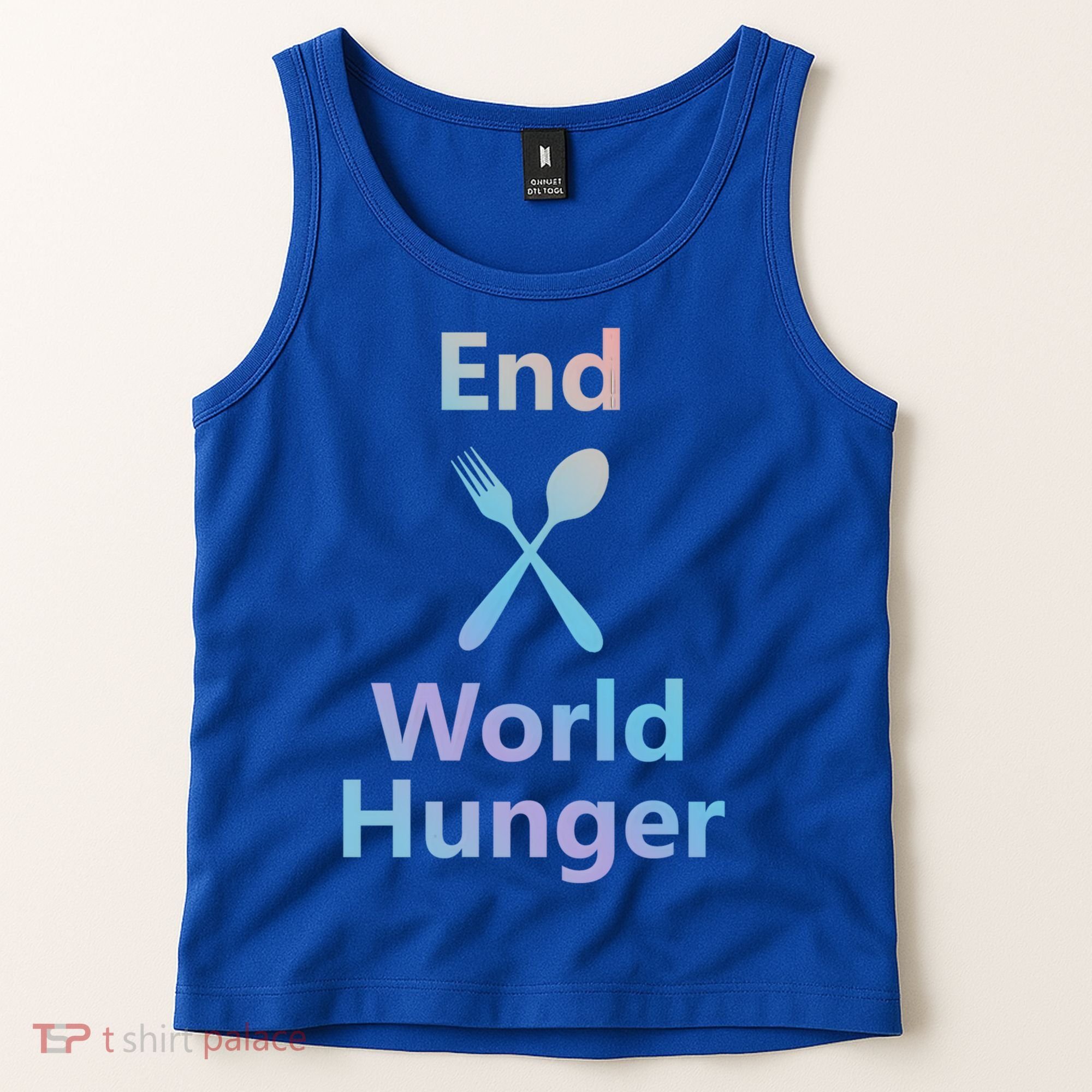 Fight End World Hunger Food Fork Spoon Day Month National Gift Tank Top