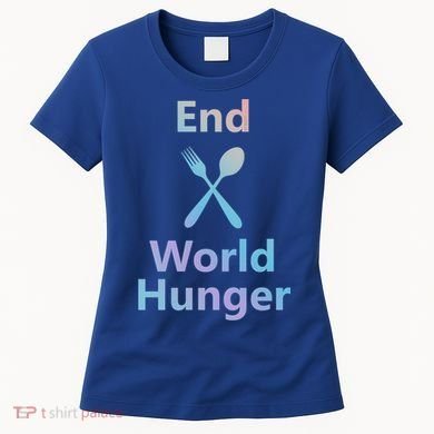 Fight End World Hunger Food Fork Spoon Day Month National Gift Women's T-Shirt