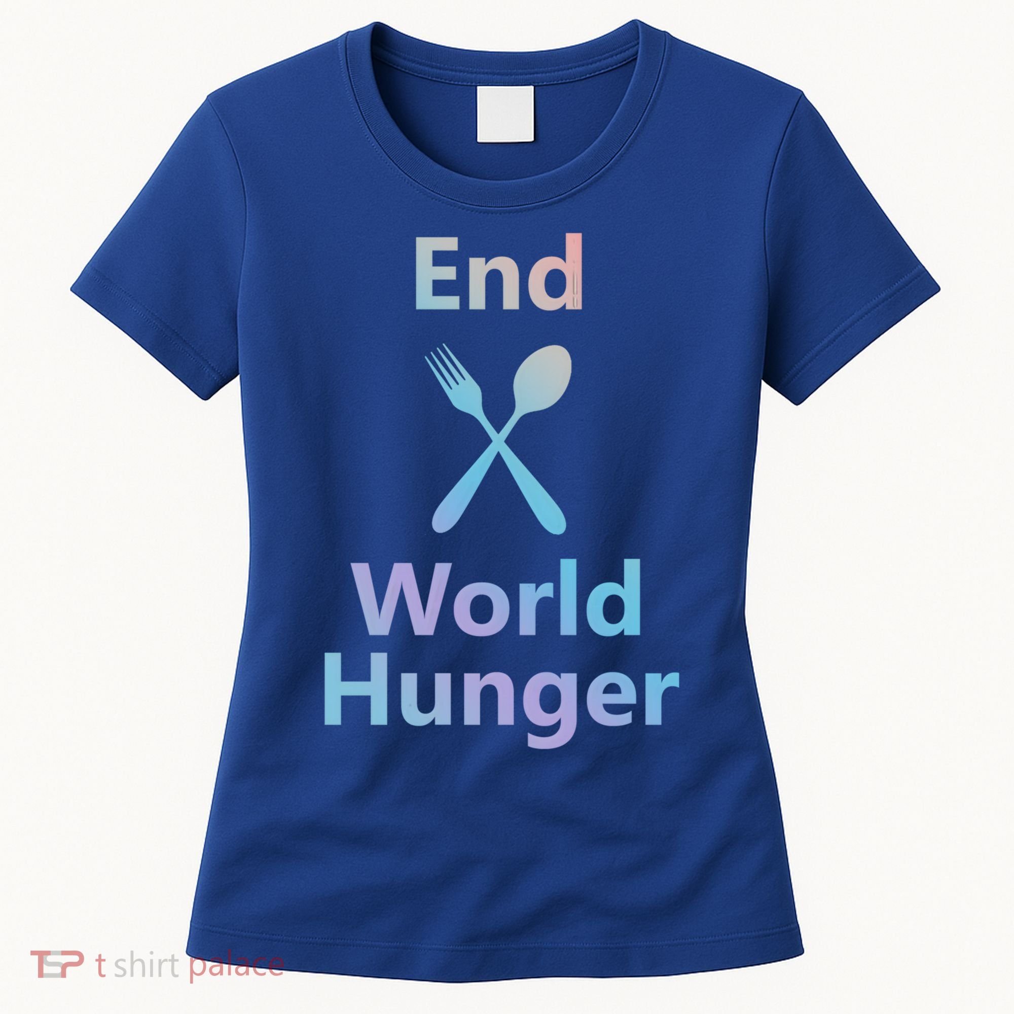 Fight End World Hunger Food Fork Spoon Day Month National Gift Women's T-Shirt