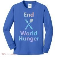 Fight End World Hunger Food Fork Spoon Day Month National Gift Kids Long Sleeve Shirt thumb 0