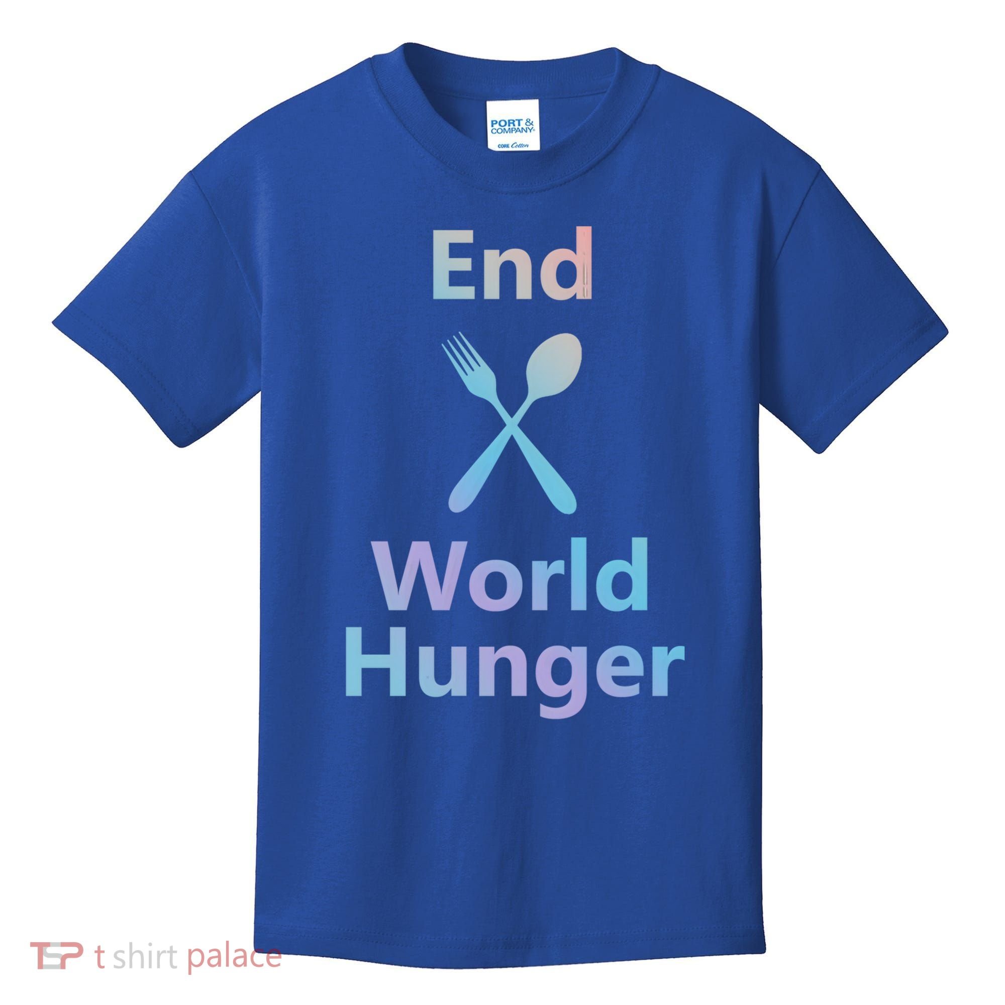 Fight End World Hunger Food Fork Spoon Day Month National Gift Kids T-Shirt