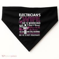 Funny Electrician Wife Electrician Gift USA-Made Doggie Bandana thumb 0