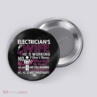Funny Electrician Wife Electrician Gift Button thumb 0