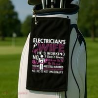 Funny Electrician Wife Electrician Gift Golf Towel thumb 2