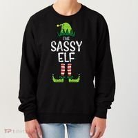 Festive Elf Xmas Matching Holiday Outfits Women's Sweatshirt thumb 0