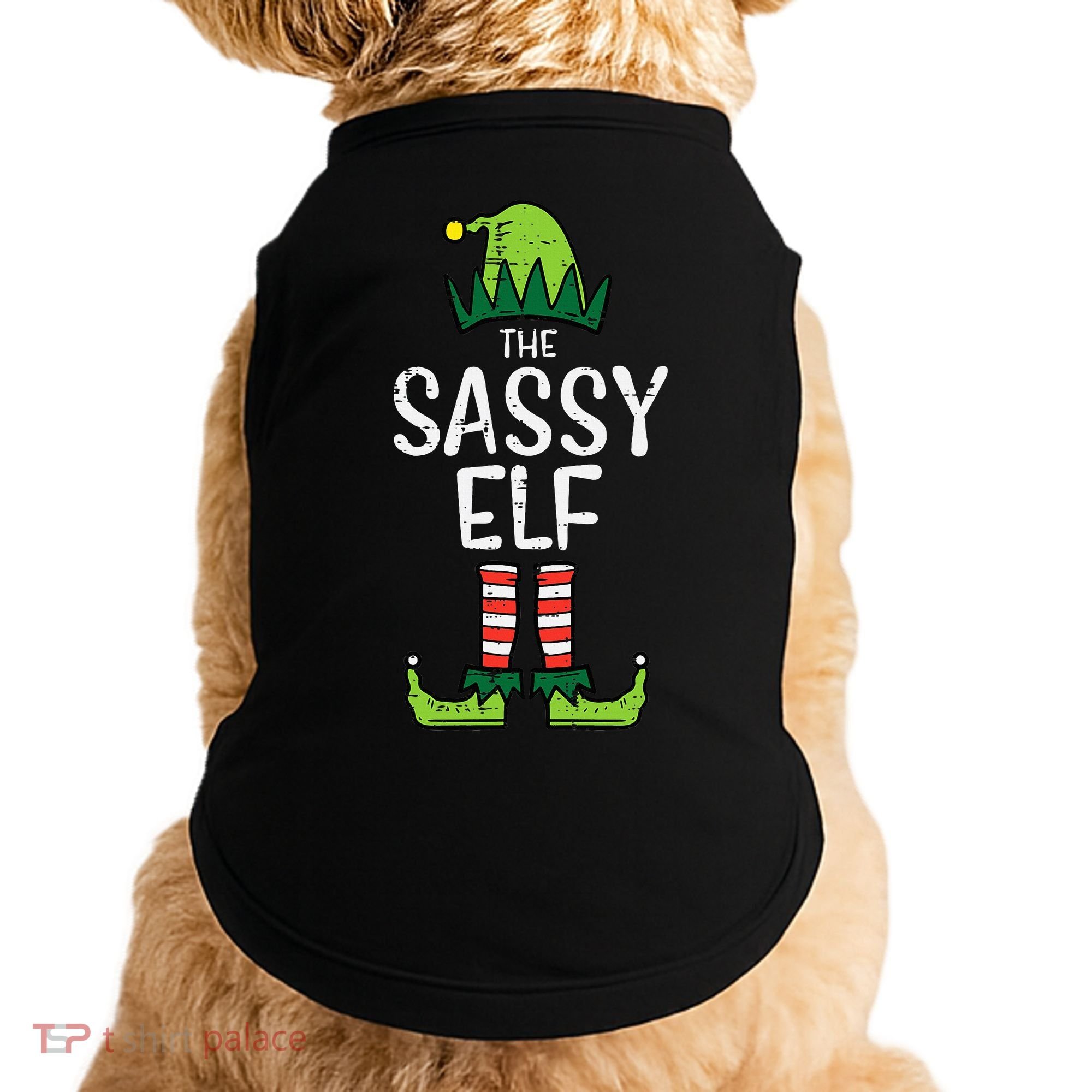 Festive Elf Xmas Matching Holiday Outfits Doggie Tank