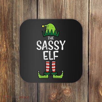 Festive Elf Xmas Matching Holiday Outfits Coaster