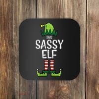 Festive Elf Xmas Matching Holiday Outfits Coaster thumb 0