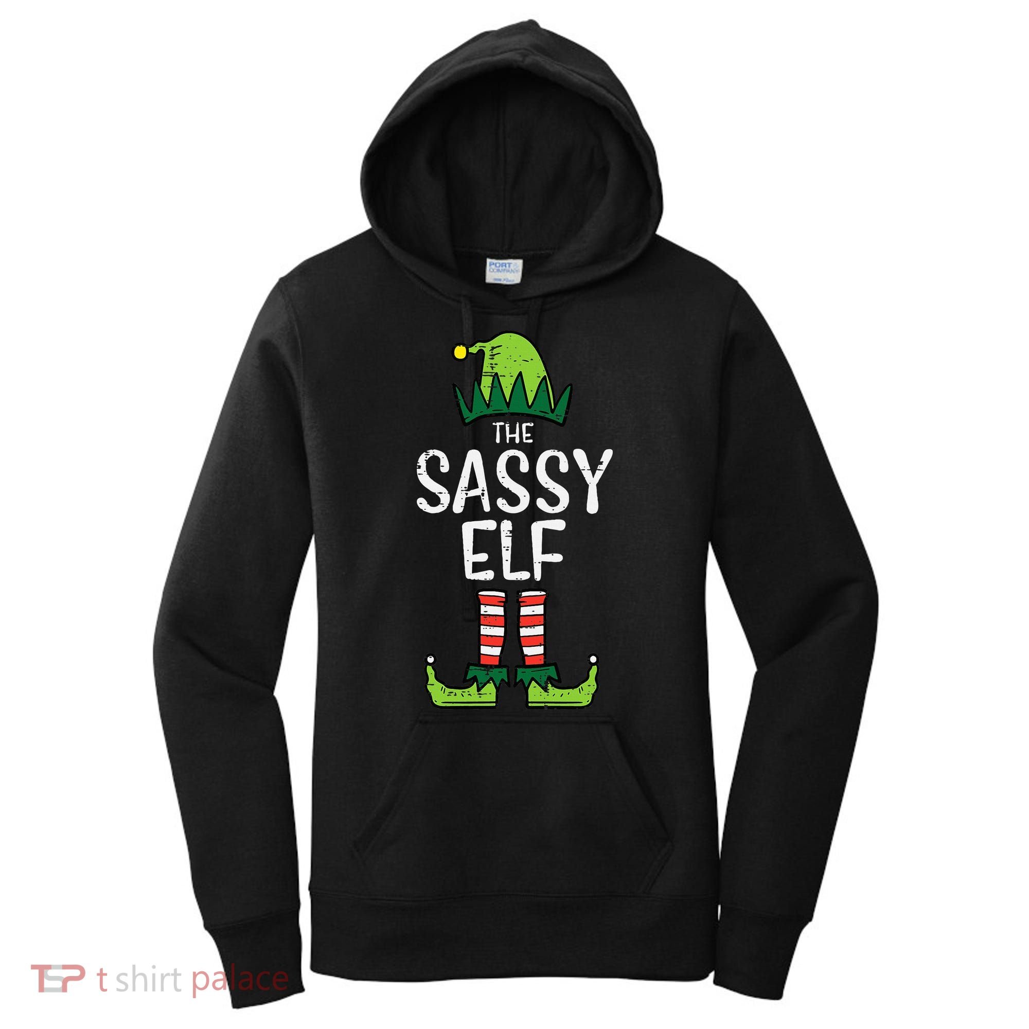Festive Elf Xmas Matching Holiday Outfits Women's Hoodie