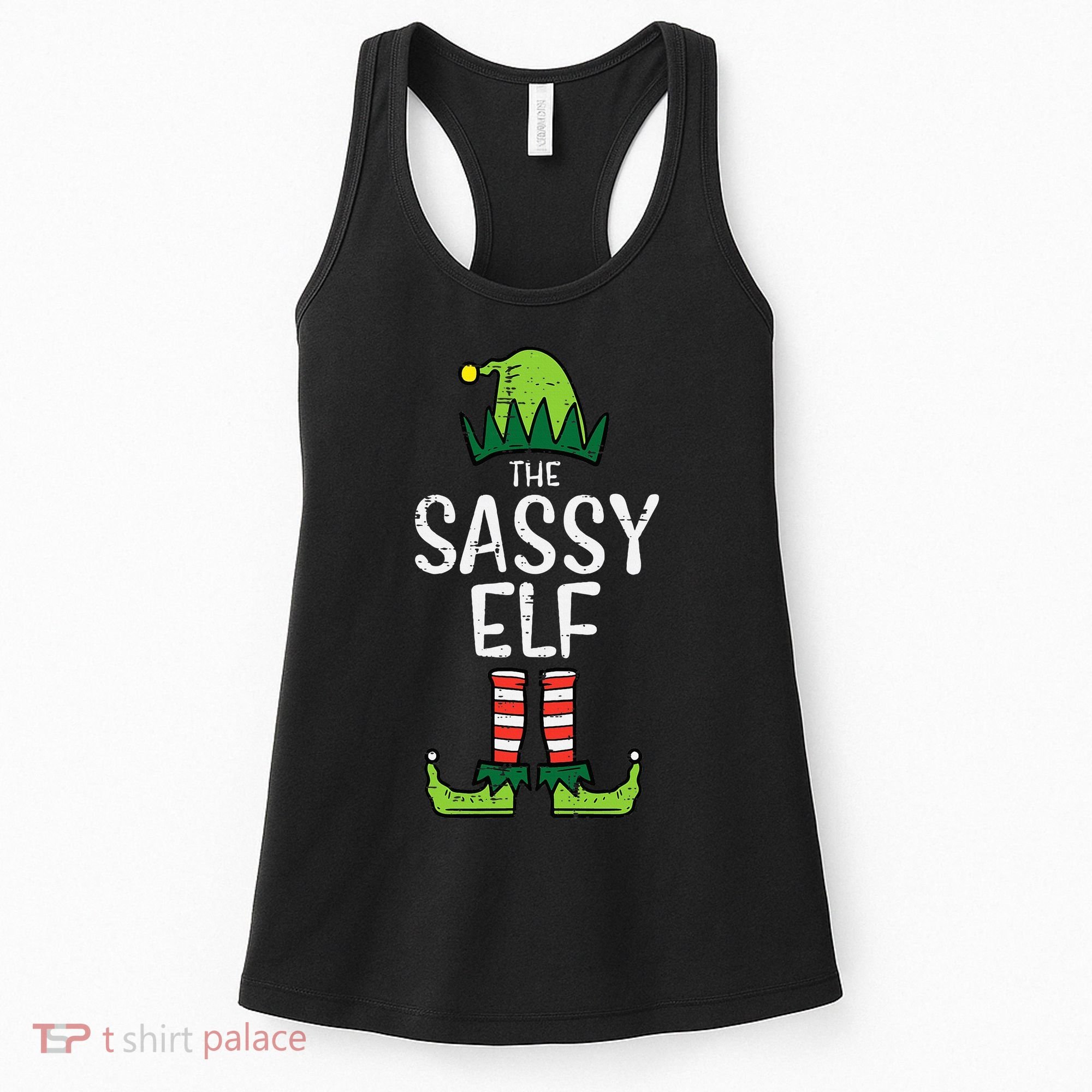 Festive Elf Xmas Matching Holiday Outfits Women's Tank Top