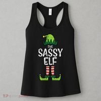 Festive Elf Xmas Matching Holiday Outfits Women's Tank Top thumb 3