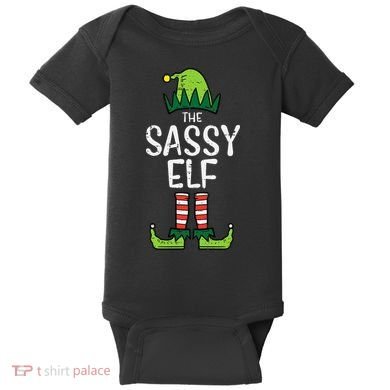 Festive Elf Xmas Matching Holiday Outfits Baby Bodysuit