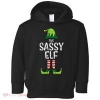Festive Elf Xmas Matching Holiday Outfits Toddler Hoodie thumb 0
