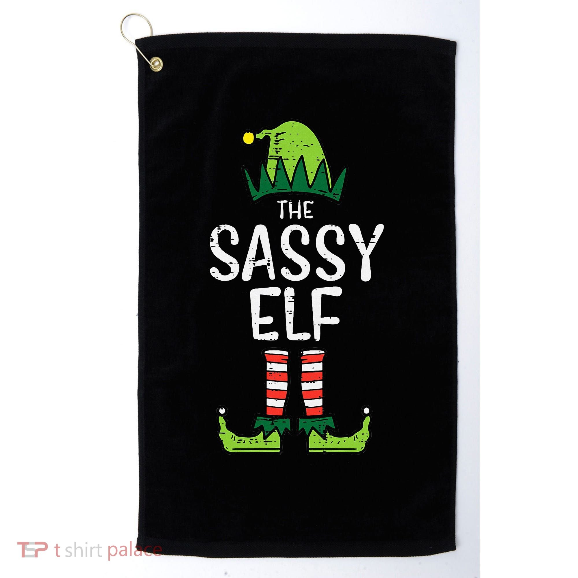 Festive Elf Xmas Matching Holiday Outfits Golf Towel