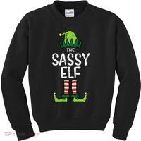 Festive Elf Xmas Matching Holiday Outfits Kids Sweatshirt thumb 0