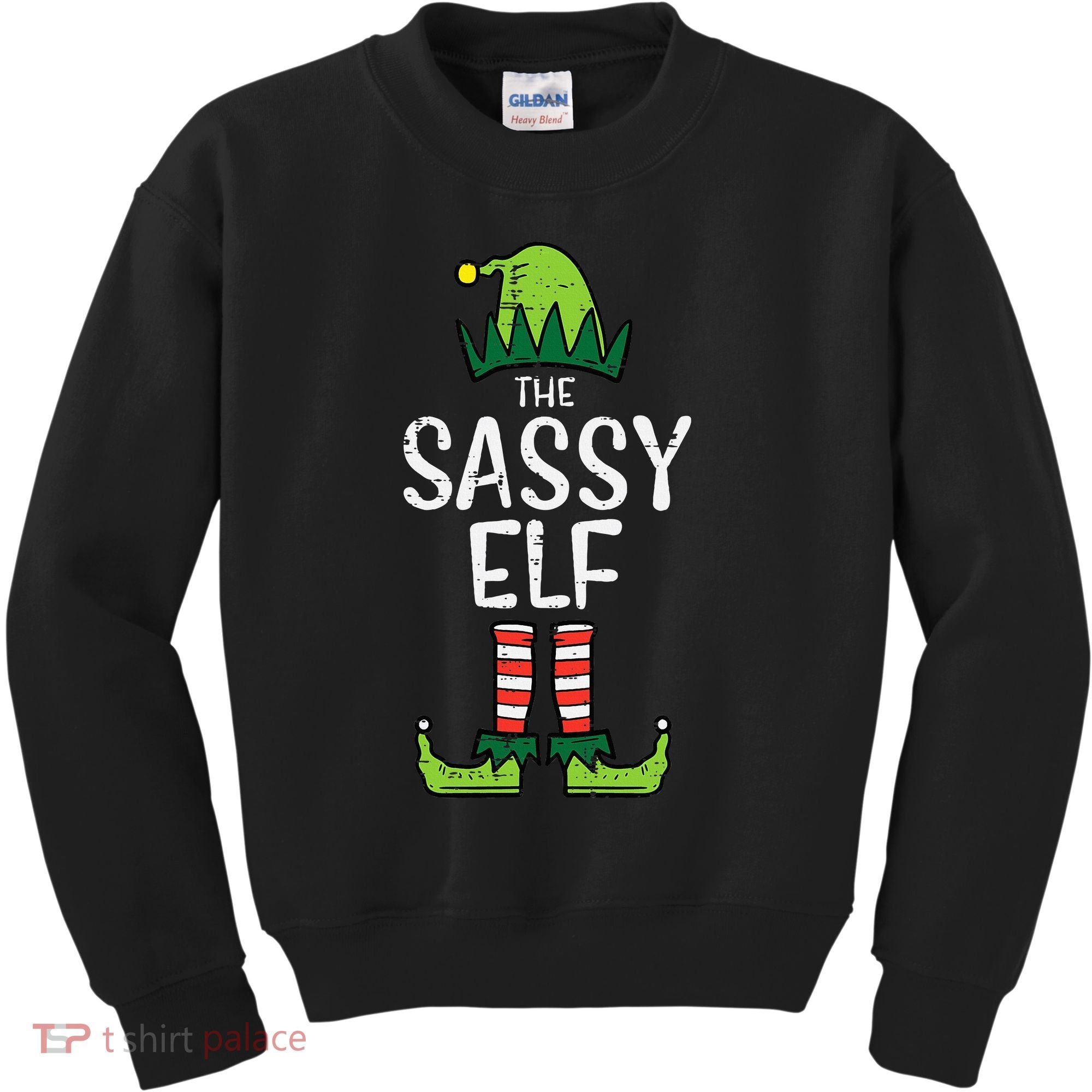 Festive Elf Xmas Matching Holiday Outfits Kids Sweatshirt