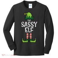 Festive Elf Xmas Matching Holiday Outfits Kids Long Sleeve Shirt thumb 0
