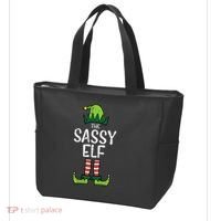 Festive Elf Xmas Matching Holiday Outfits Tote Bag thumb 3
