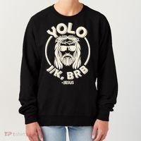 Funny Easter YOLO JK BRB Jesus Women's Sweatshirt thumb 0