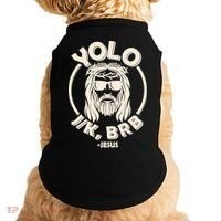 Funny Easter YOLO JK BRB Jesus Doggie Tank thumb 0