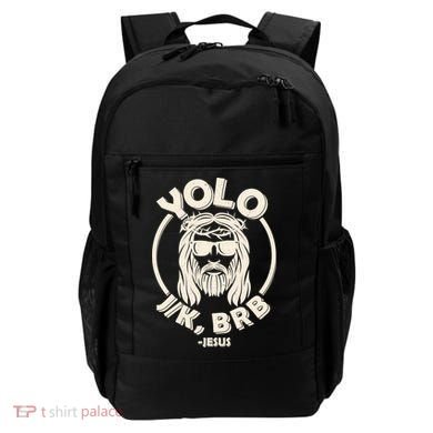 Funny Easter YOLO JK BRB Jesus Backpack