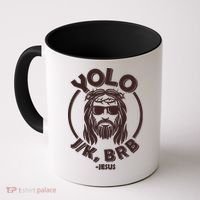 Funny Easter YOLO JK BRB Jesus Coffee Mug thumb 0