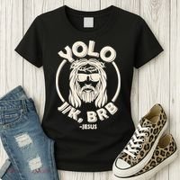 Funny Easter YOLO JK BRB Jesus Women's T-Shirt thumb 3