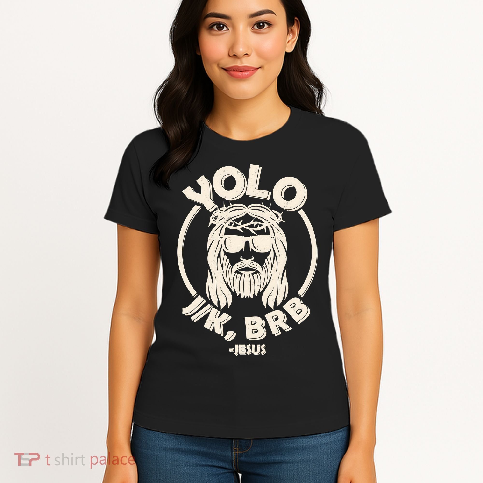 Funny Easter YOLO JK BRB Jesus Women's T-Shirt