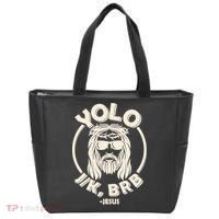 Funny Easter YOLO JK BRB Jesus Tote Bag thumb 0
