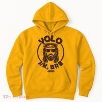 Funny Easter YOLO JK BRB Jesus Hoodie thumb 0