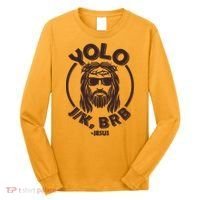 Funny Easter YOLO JK BRB Jesus Long Sleeve Shirt thumb 0