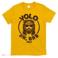 Funny Easter YOLO JK BRB Jesus T-Shirt thumb 0