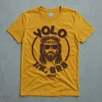 Funny Easter YOLO JK BRB Jesus T-Shirt thumb 5
