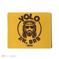 Funny Easter YOLO JK BRB Jesus Mousepad thumb 0