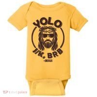 Funny Easter YOLO JK BRB Jesus Baby Bodysuit thumb 0