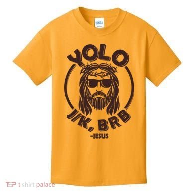 Funny Easter YOLO JK BRB Jesus Kids T-Shirt