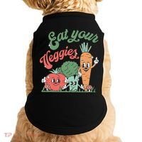 funny Eat your Veggies retro 90s style Vegetable Doggie Tank thumb 0